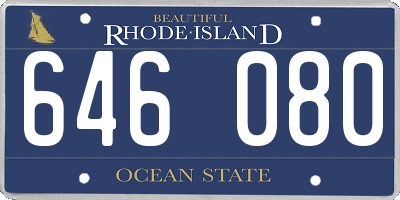 RI license plate 646080