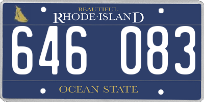 RI license plate 646083