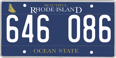 RI license plate 646086