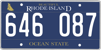 RI license plate 646087