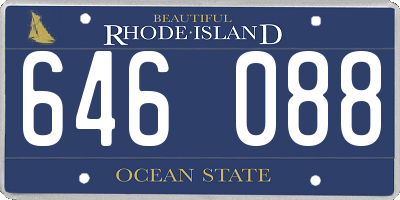 RI license plate 646088