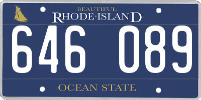RI license plate 646089