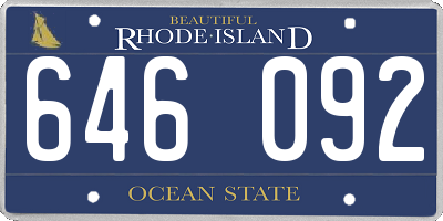 RI license plate 646092