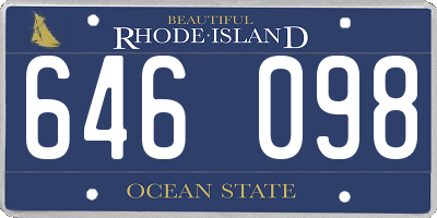 RI license plate 646098