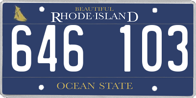 RI license plate 646103