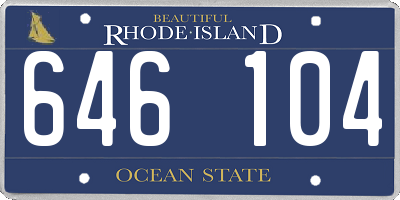 RI license plate 646104