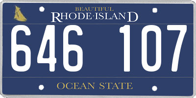 RI license plate 646107