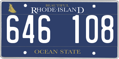 RI license plate 646108