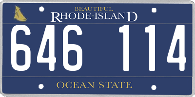 RI license plate 646114
