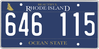 RI license plate 646115