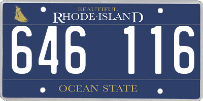 RI license plate 646116