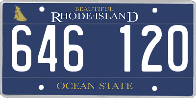 RI license plate 646120