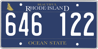 RI license plate 646122