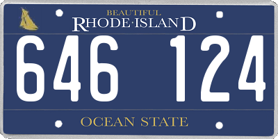 RI license plate 646124
