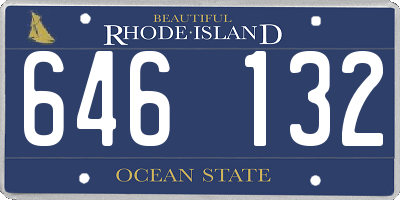 RI license plate 646132