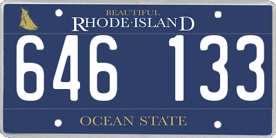 RI license plate 646133