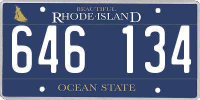 RI license plate 646134