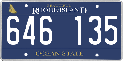 RI license plate 646135