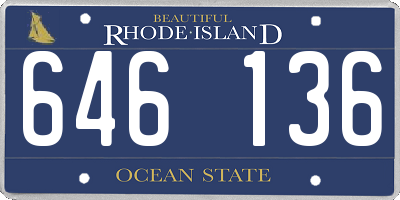 RI license plate 646136