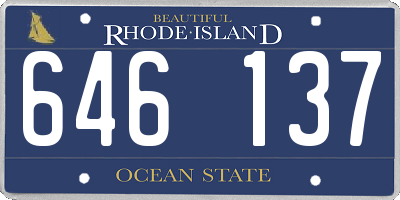 RI license plate 646137