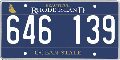 RI license plate 646139