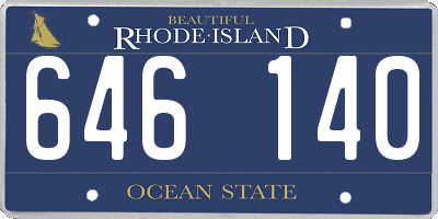 RI license plate 646140