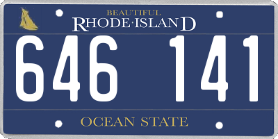 RI license plate 646141