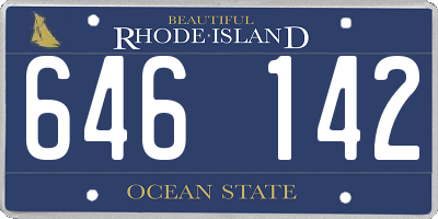 RI license plate 646142