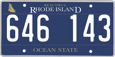 RI license plate 646143