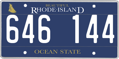 RI license plate 646144