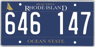 RI license plate 646147