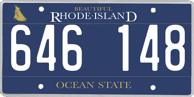 RI license plate 646148
