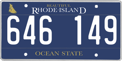 RI license plate 646149
