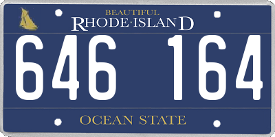 RI license plate 646164