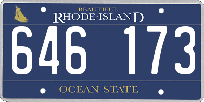 RI license plate 646173