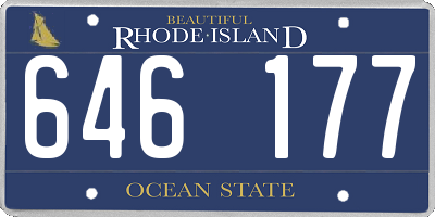 RI license plate 646177