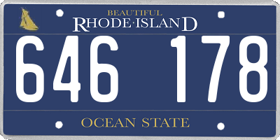 RI license plate 646178