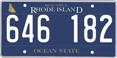RI license plate 646182