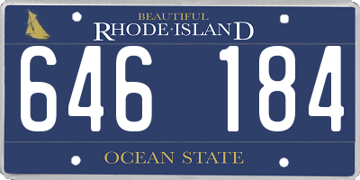 RI license plate 646184