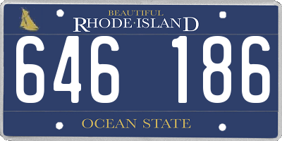 RI license plate 646186