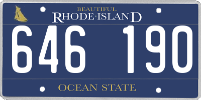 RI license plate 646190