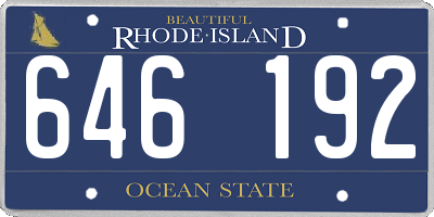 RI license plate 646192