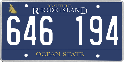 RI license plate 646194