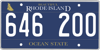 RI license plate 646200