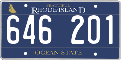 RI license plate 646201