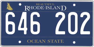 RI license plate 646202