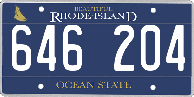 RI license plate 646204