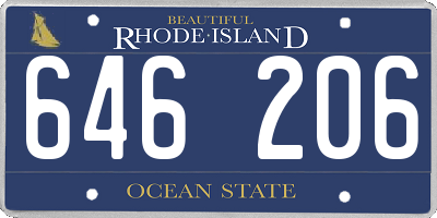 RI license plate 646206