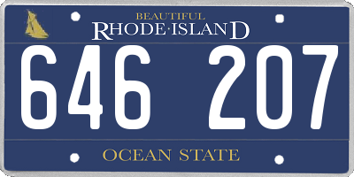 RI license plate 646207