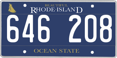 RI license plate 646208